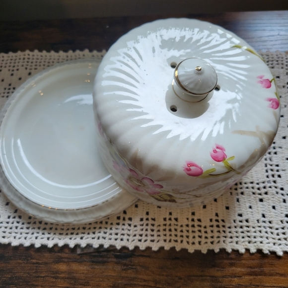 Antique Royal Bann Franz Anton Mehlem Round Porcelain Cheese Dome Keeper - Picture 6 of 10